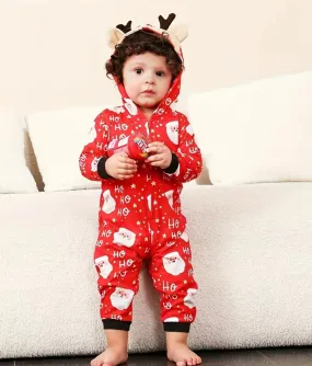 Ho-Ho-Ho Reindeer Hood Romper