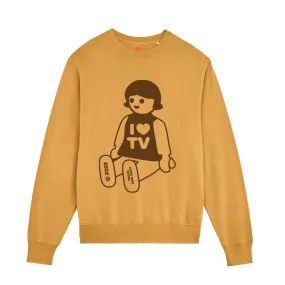 I Love TV Sweatshirt - Ochre