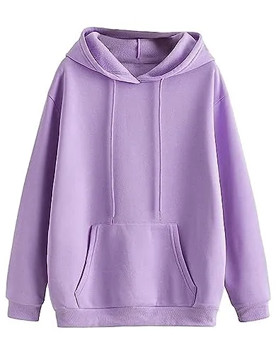 JUNEBERRY® Women Sweatshirt with Hoodies, Fleece Material Full Sleeves Jumper Women Winter Wear, Hooded Neck Regular Fit Long Sleeve Womens Sweatshirt, Winter Wear for Women Purple