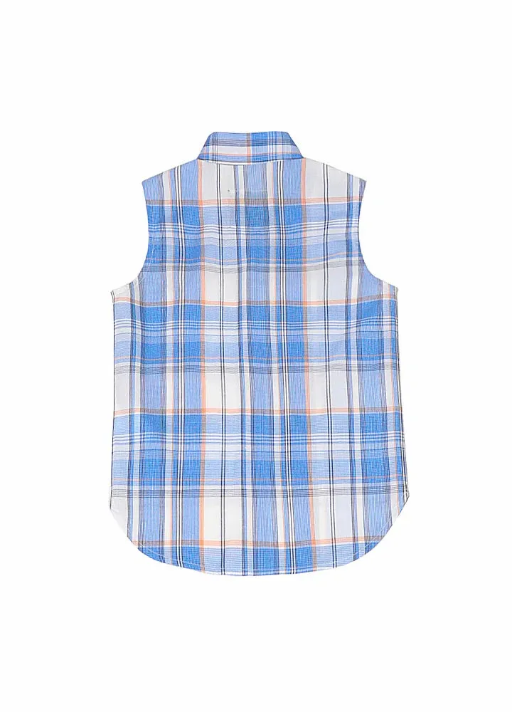 Kid's Western Snap Plaid vest