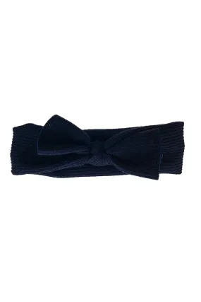 Knitted Bow Wrap - Navy