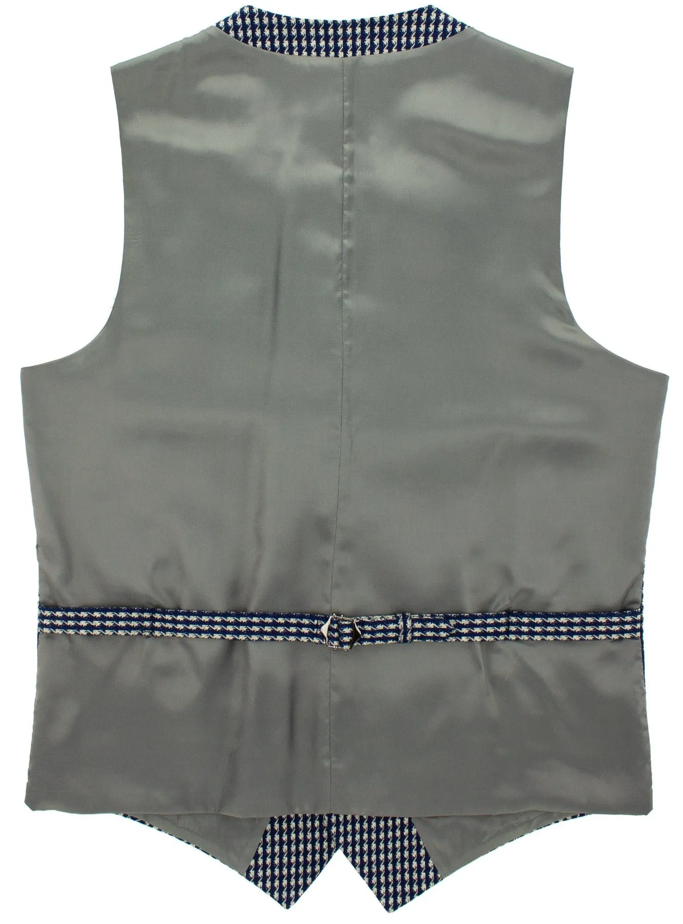 Knitted Navy Houndstooth Waistcoat