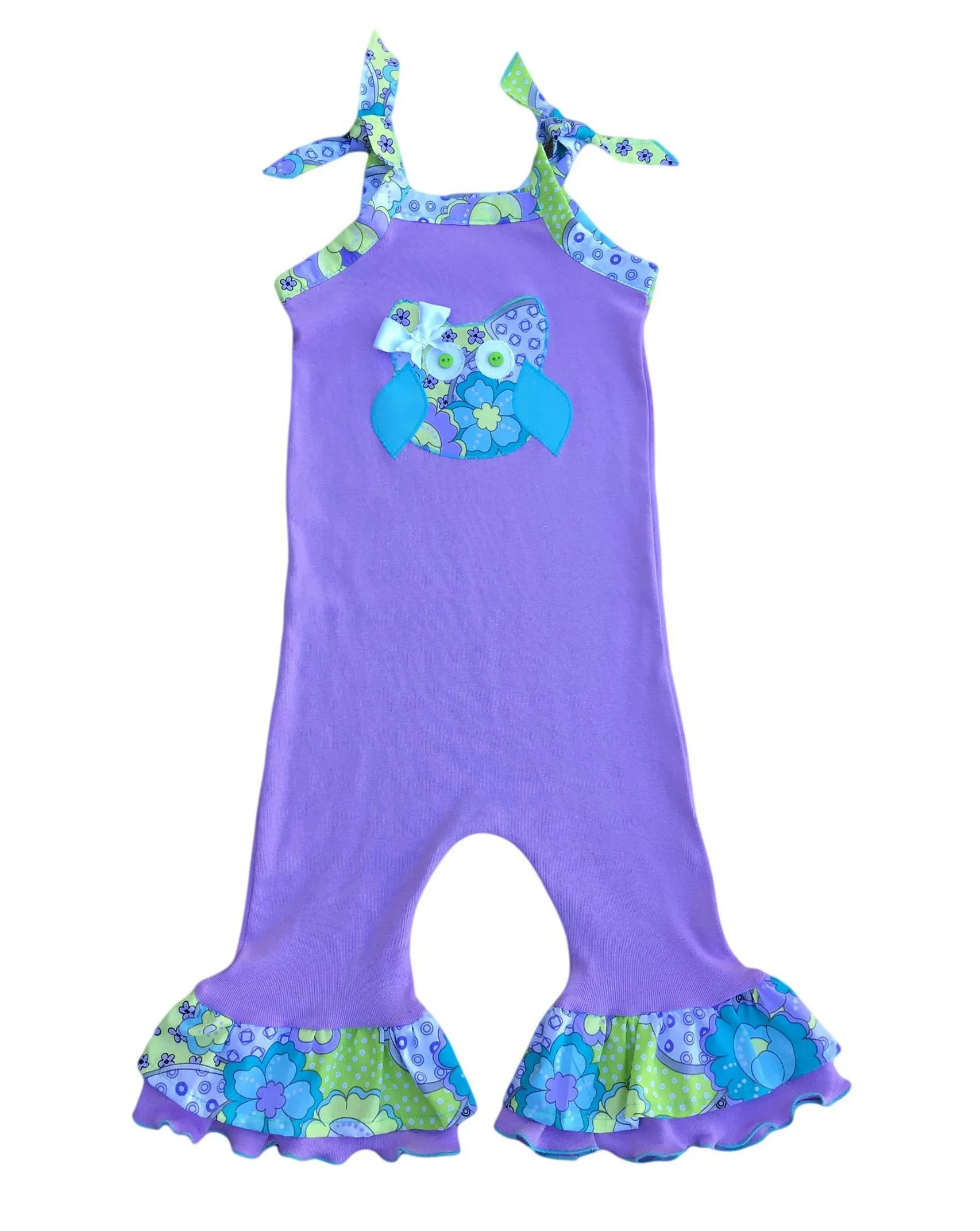 Lavender Floral Owl Romper