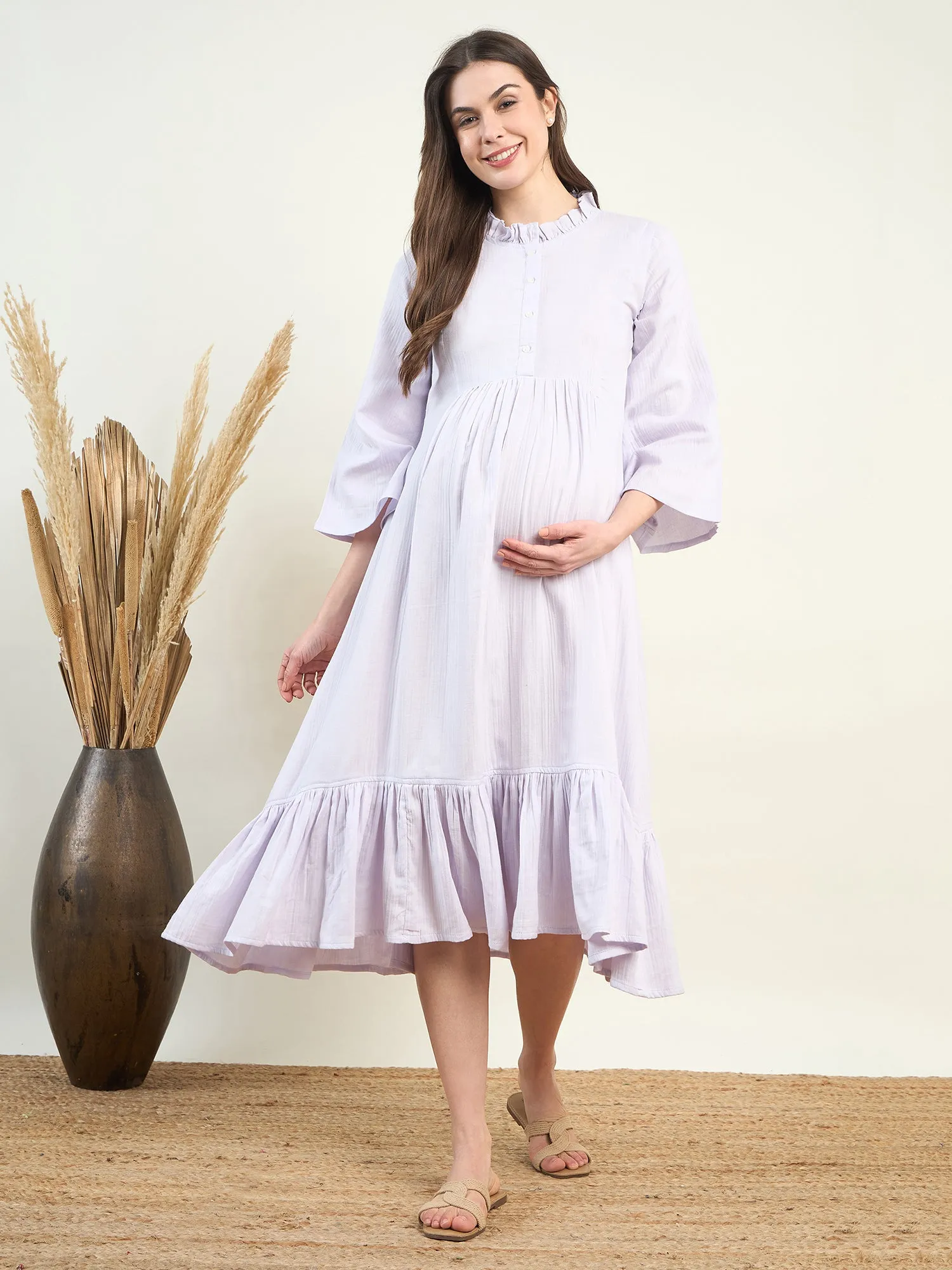 Lilac Supersoft Maternity Dress