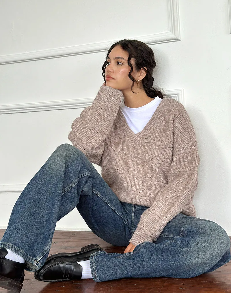 Loka Oversized Jumper in Almond