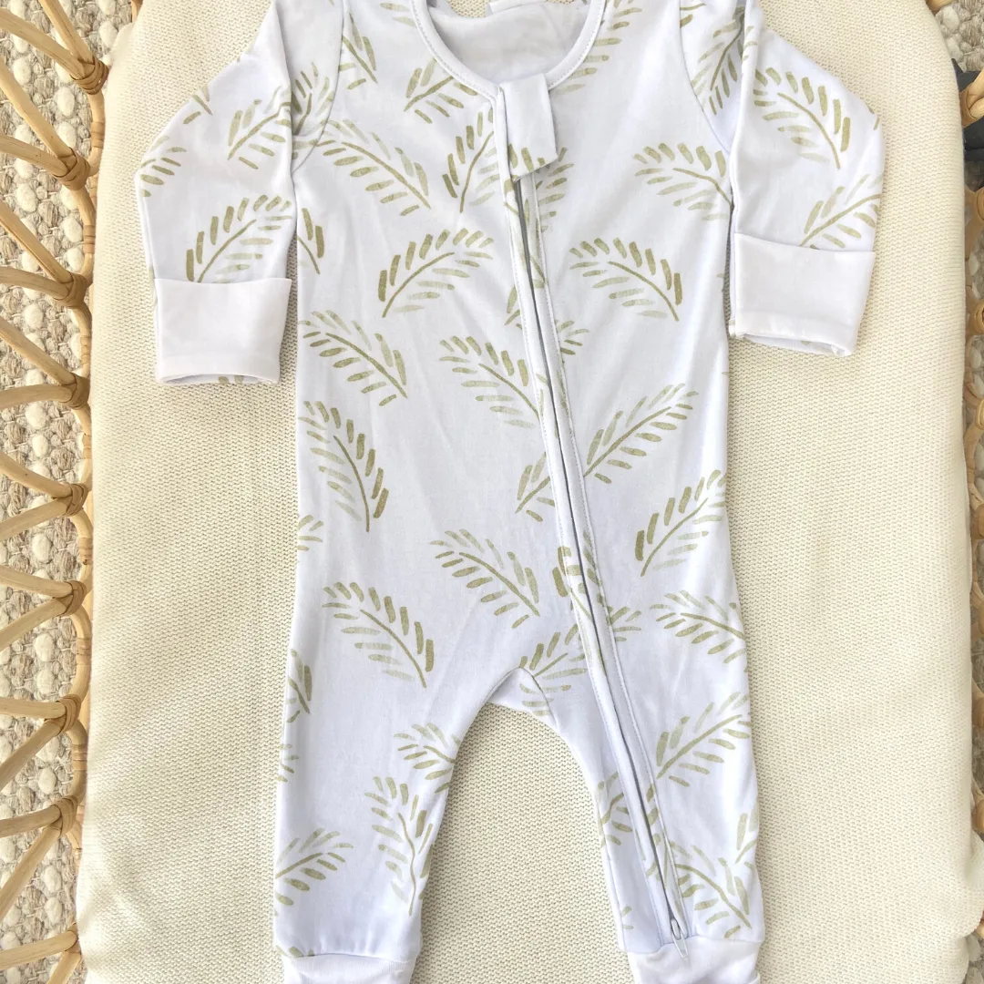 Long Zippy Romper (Gold Fern)