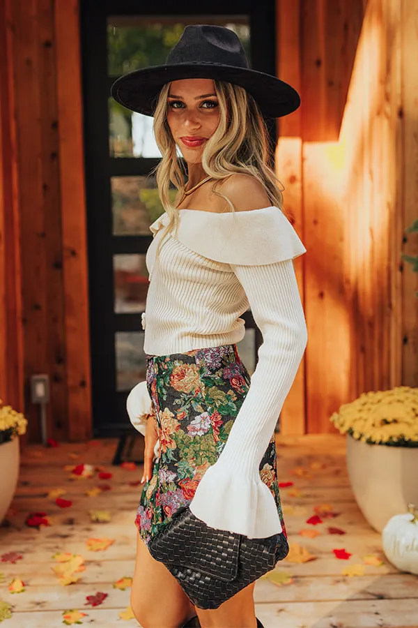 Looking Sassy Ribbed Sweater Top in Cream