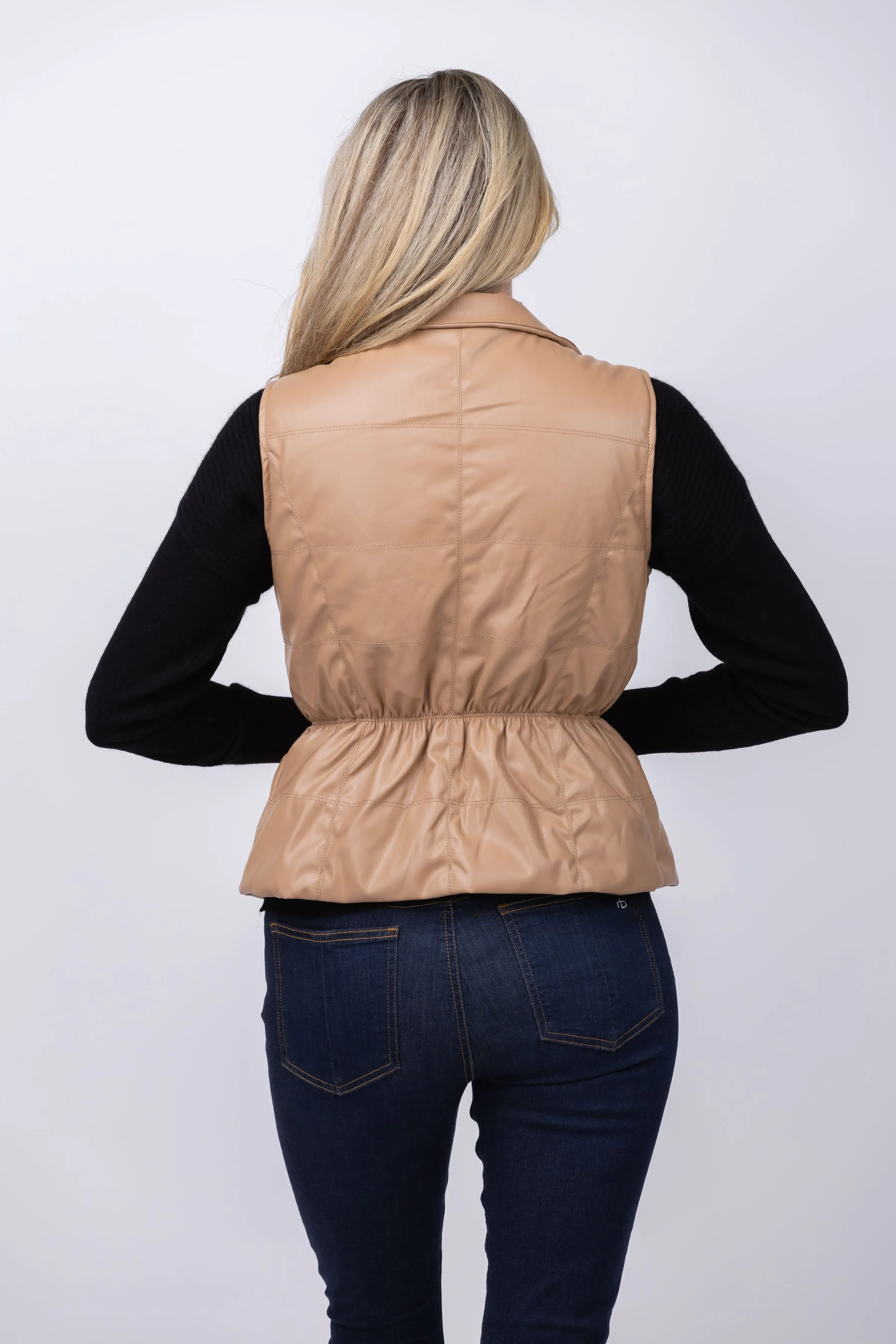 Love Token Chloe Puffer Vest in Camel