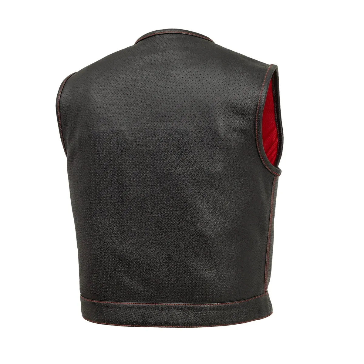 Lowside Men's Perforated Motorcycle Leather Vest