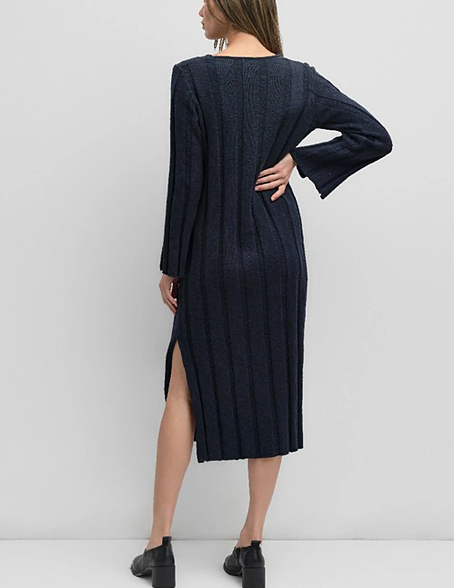 Marley Navy Rib Knit Sweater Dress