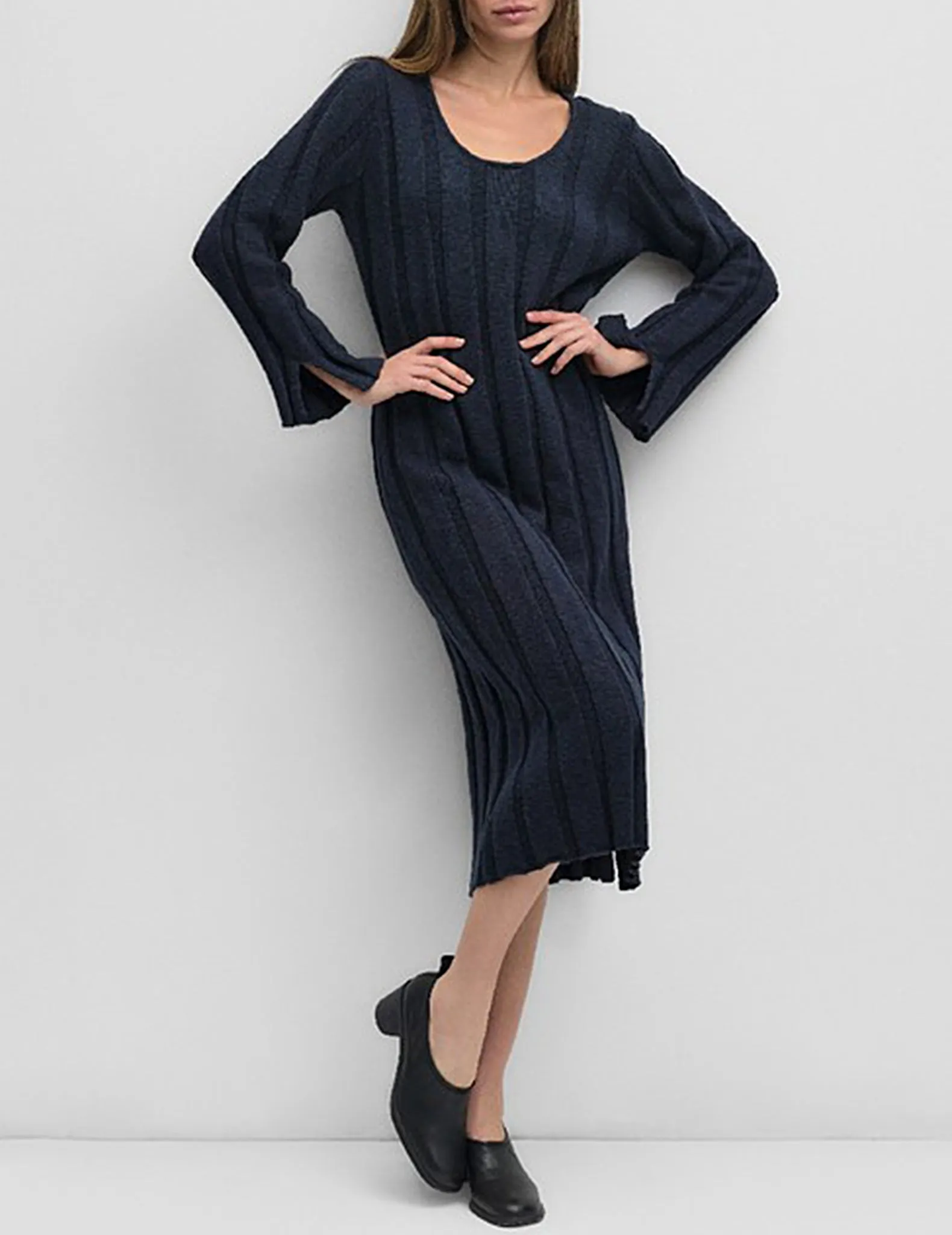 Marley Navy Rib Knit Sweater Dress