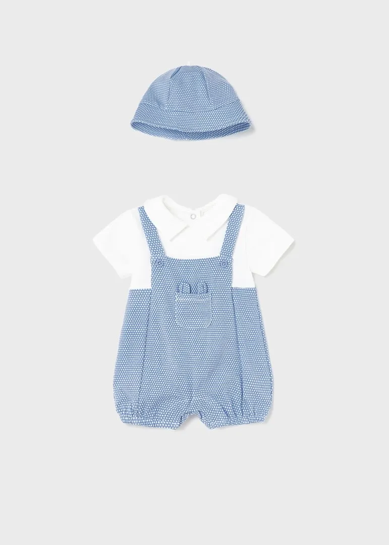 Mayoral Baby Blue Romper with Hat