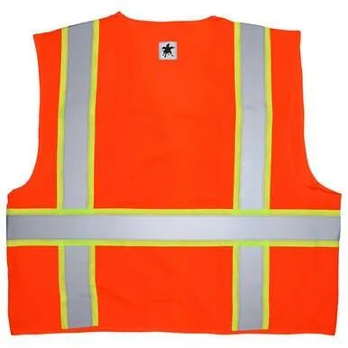 MCR Safety reflective stripe vest, zipper front, 6 pockets