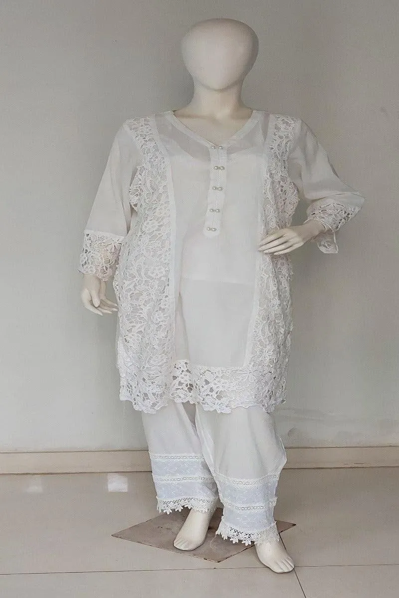 Mehr  - RE 03 - Tunic - White - Crochet Lace - 1 Piece