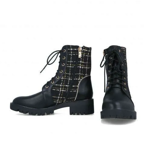 Menbur Calendula Lace Up Boot with Tweed Detail