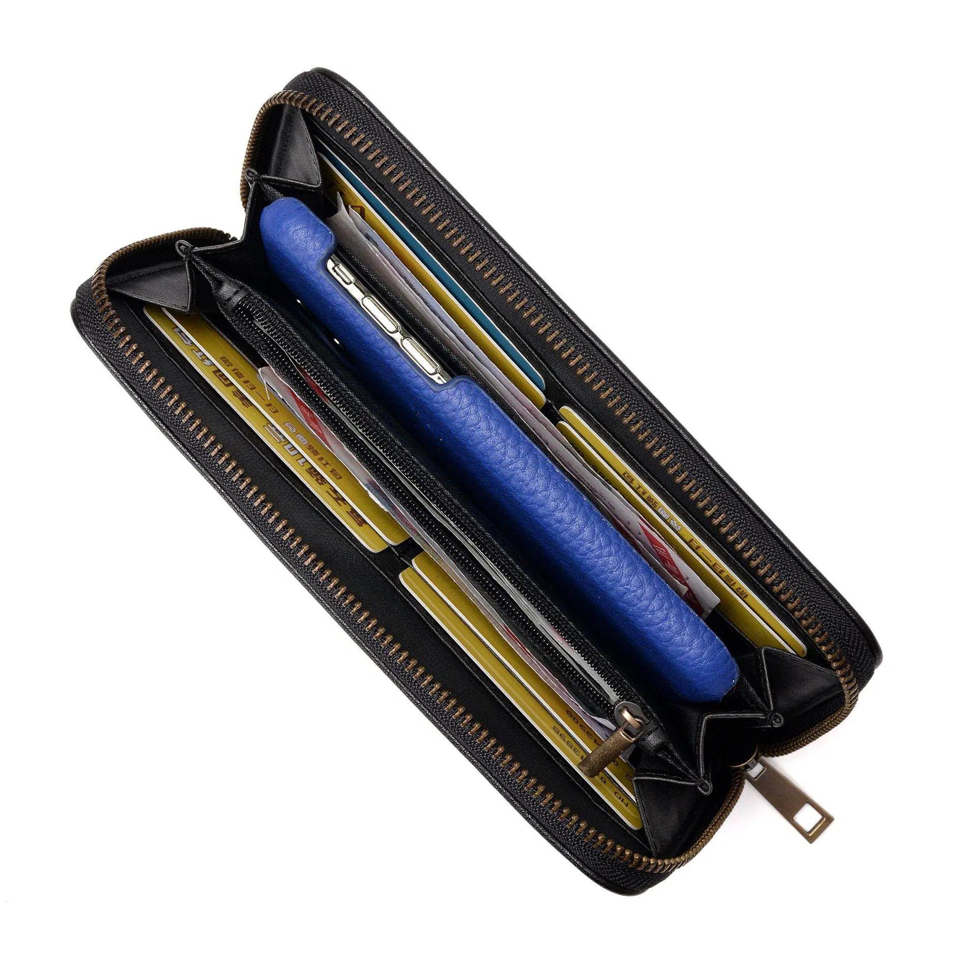 Men's Handbag Pu Business Clutch Men's Multi-Functional Cardholder RFID Multiple Card Slots Long Wallet Clutch