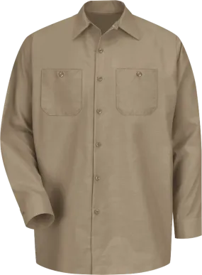 Men's Long Sleeve Button-Front Work Shirt