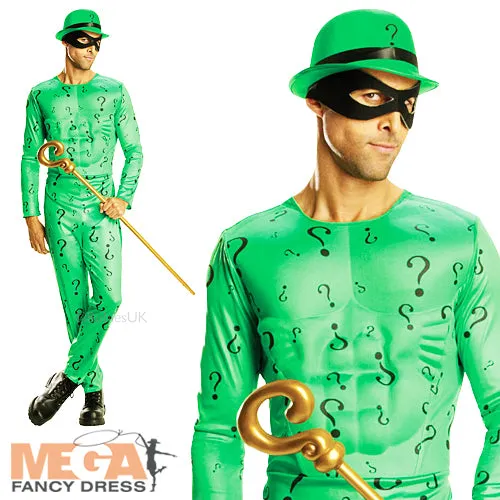 Men's Riddler Classic Super Villain Comic Book Costume