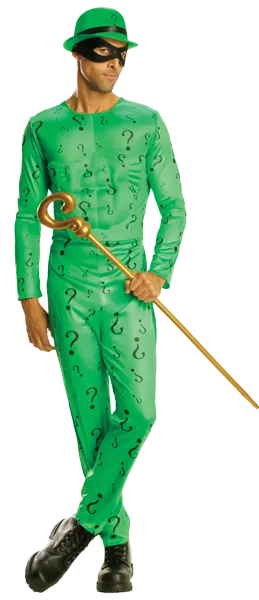 Men's Riddler Classic Super Villain Comic Book Costume