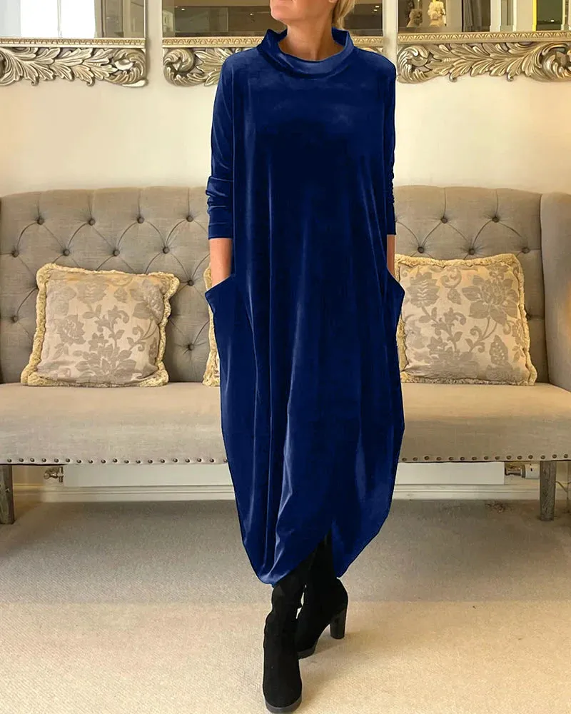 Milly - Stylish velvet dress with pockets