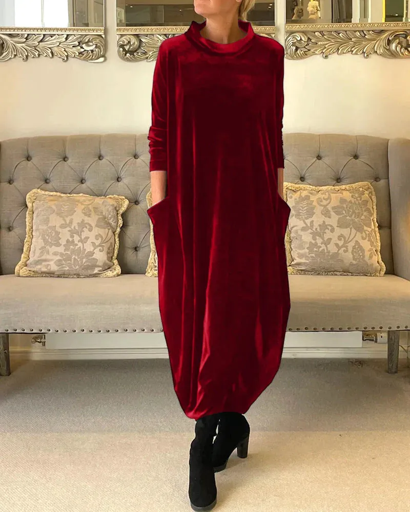 Milly - Stylish velvet dress with pockets