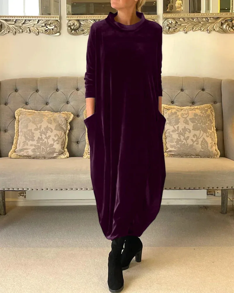 Milly - Stylish velvet dress with pockets