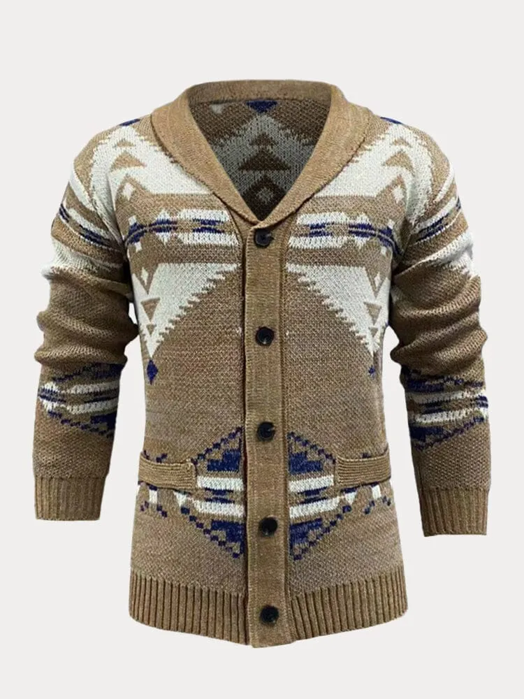 Mixed Wool Jacquard Sweater Coat