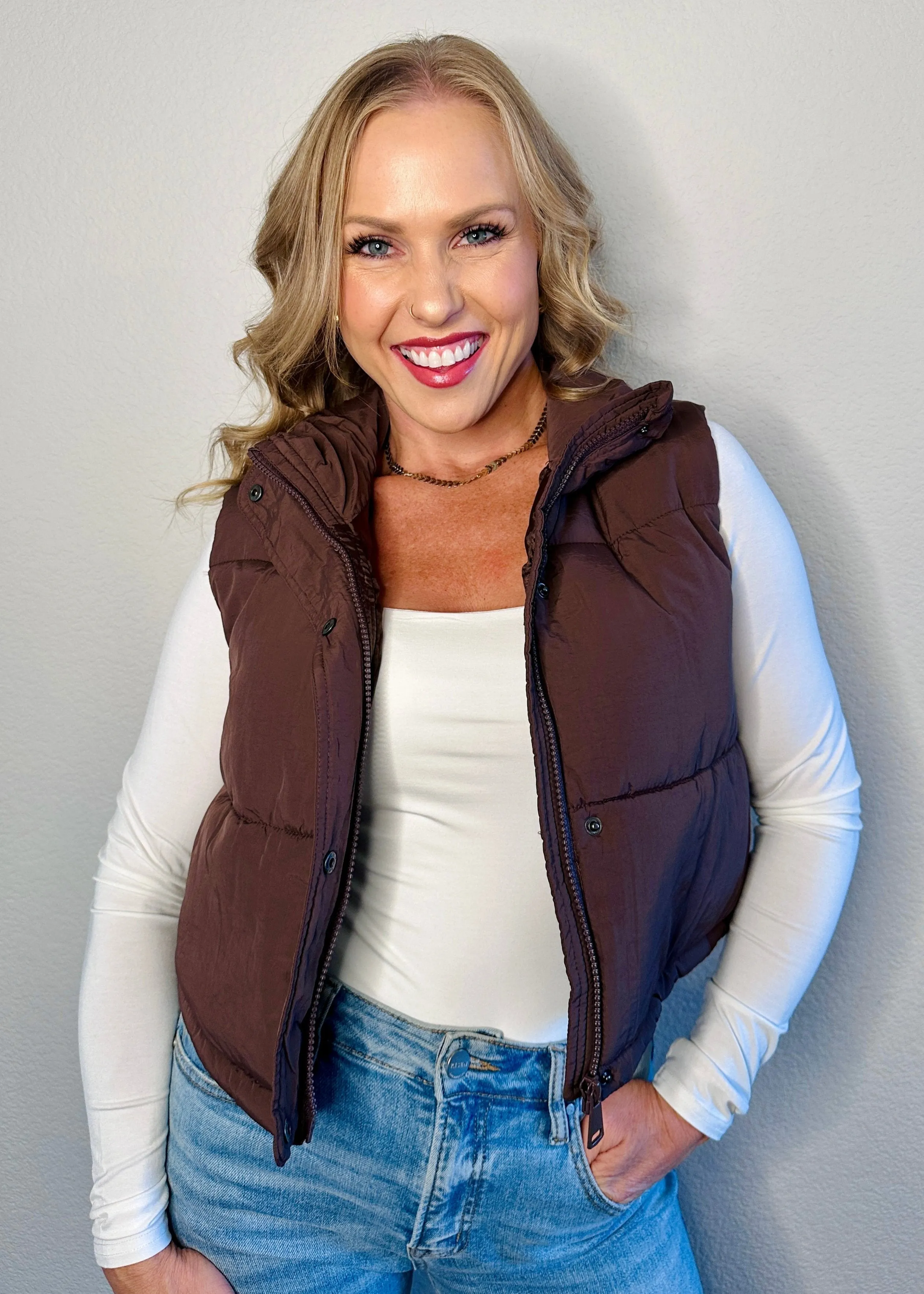 Monica Crop Puffer Vest