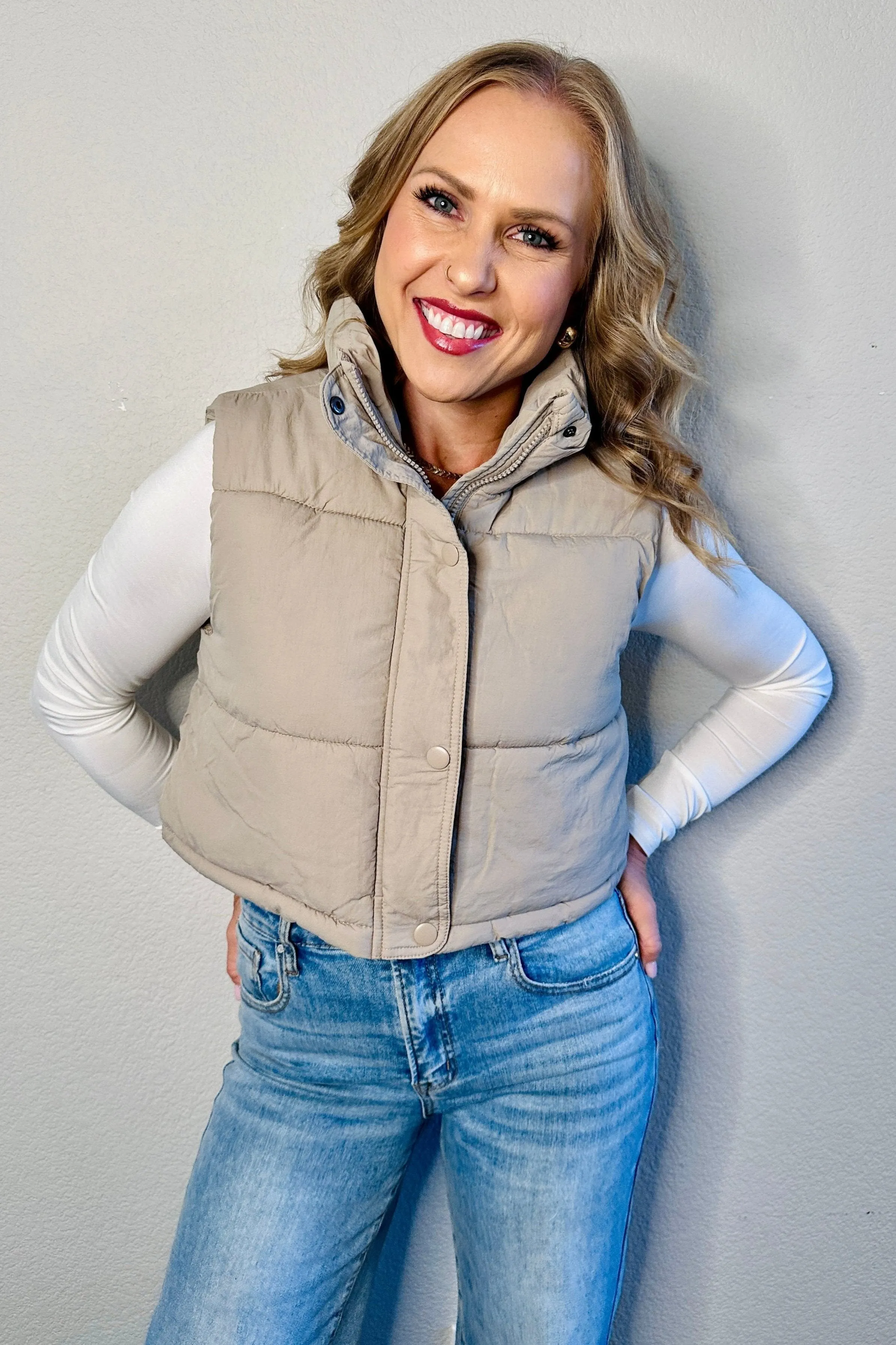 Monica Crop Puffer Vest