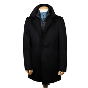 Moorer Navy ‘Monferrato’ Cashmere & Virgin Wool Longline Coat