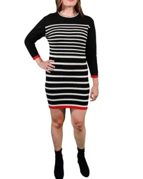 Multi Stripe Sweater Dress in Multi