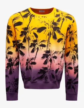 Multicolour Palm Trees Print Sweatshirt