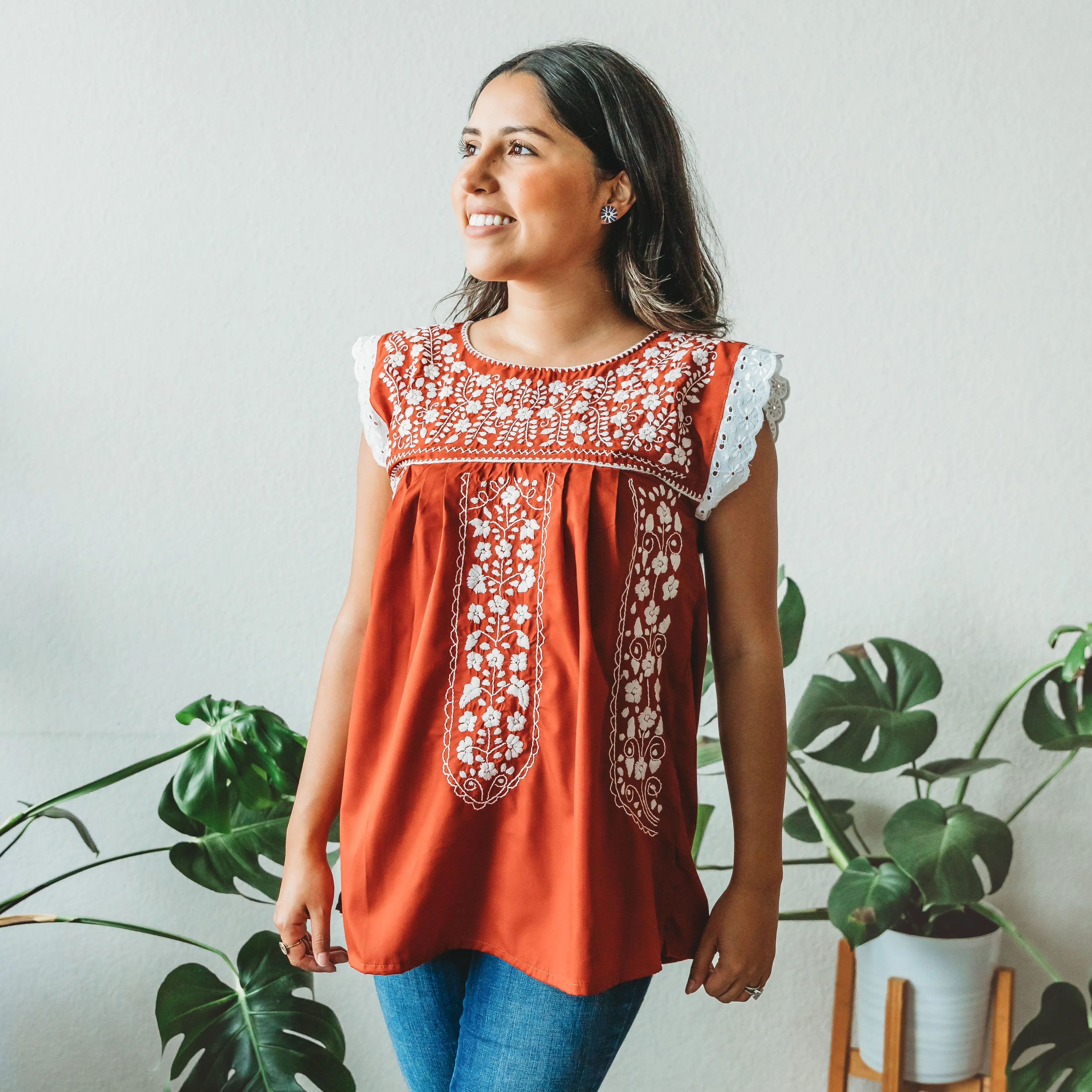 Natalia Lace Blouse - Hand Embroidered by Mexican Artisans