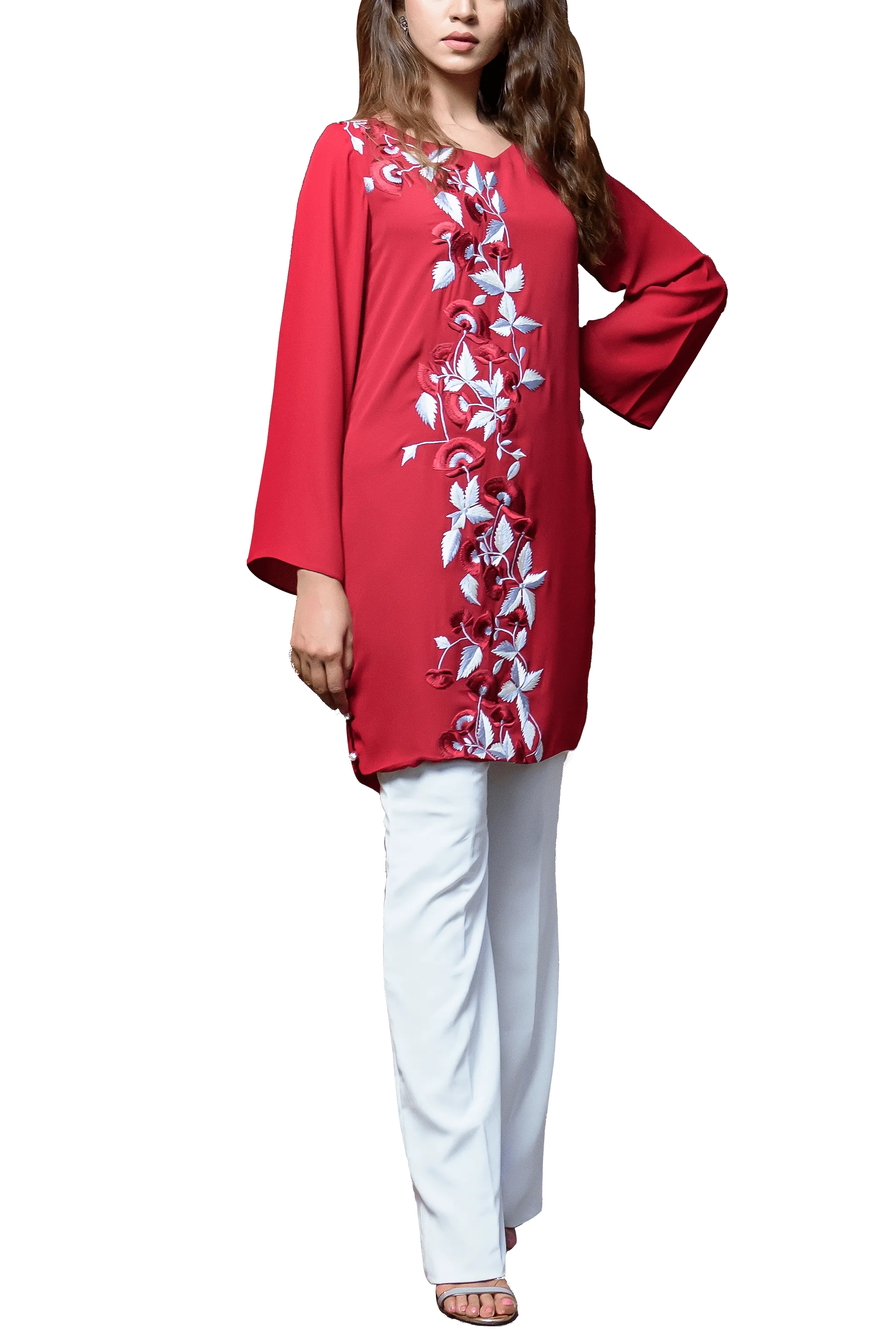 Natasha Kamal - Claret Georgette Chiffon Tunic