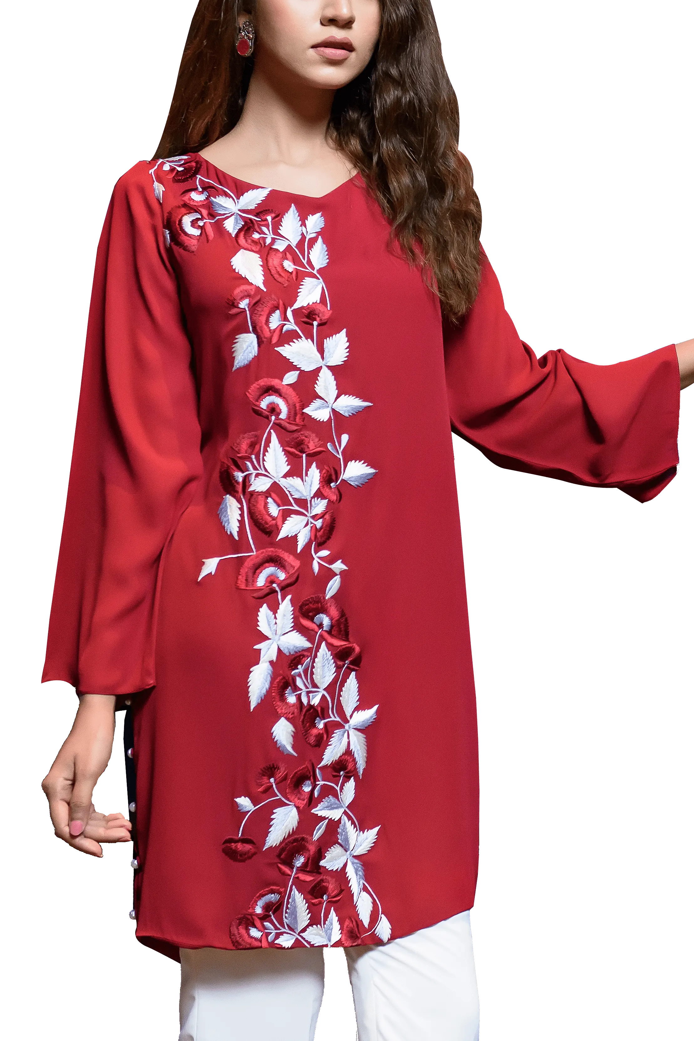 Natasha Kamal - Claret Georgette Chiffon Tunic