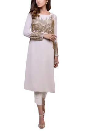 Natasha Kamal -  Leia Georgette Tunic With Lining & Raw Silk Trousers