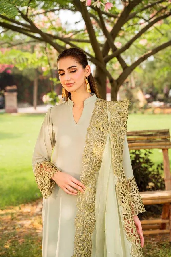 Natasha Kamal - Tea Green Embroidered 3 Piece - Isabelle