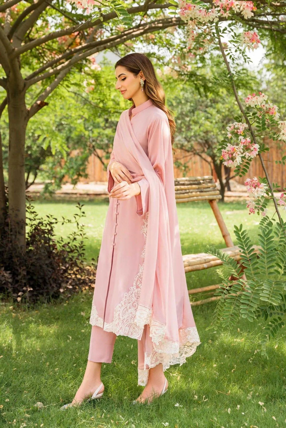 Natasha Kamal - Tea Pink Embroidered 3 Piece - Julia