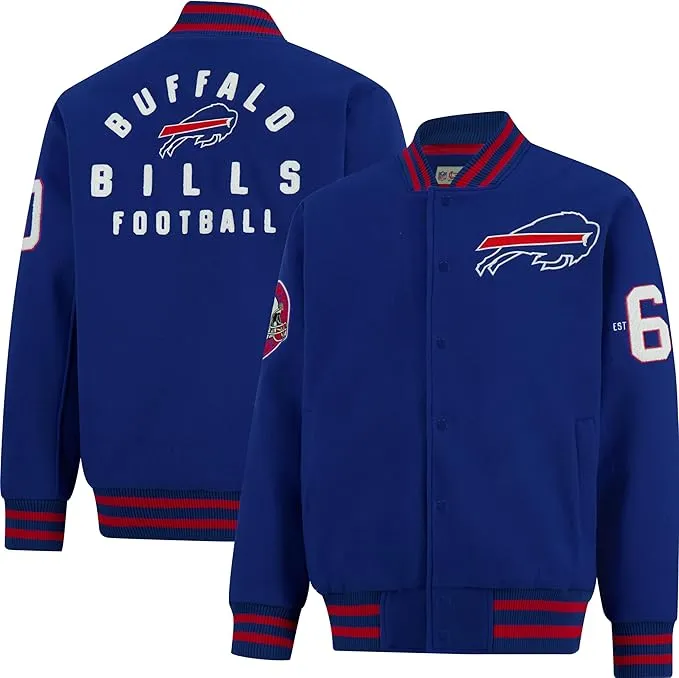 NFL Official Adults Classic Varsity Coaches Jacket Coat - Unisex|Buffalo Bills