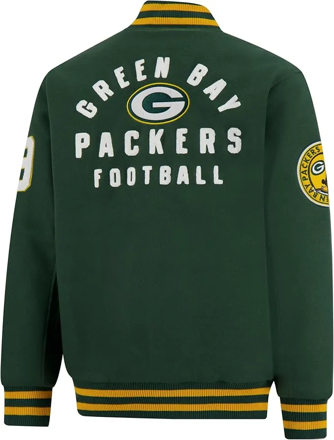 NFL Official Adults Classic Varsity Coaches Jacket Coat - Unisex|Green Bay Packers