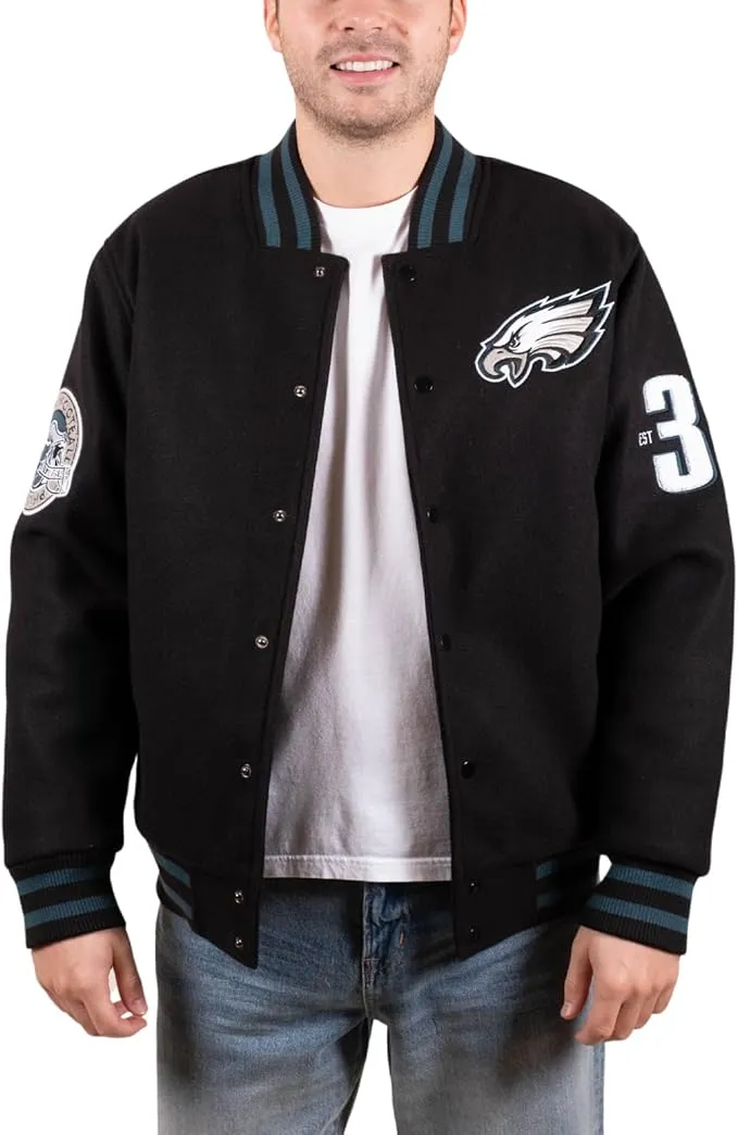 NFL Official Adults Classic Varsity Coaches Jacket Coat - Unisex|Philadelphia Eagles