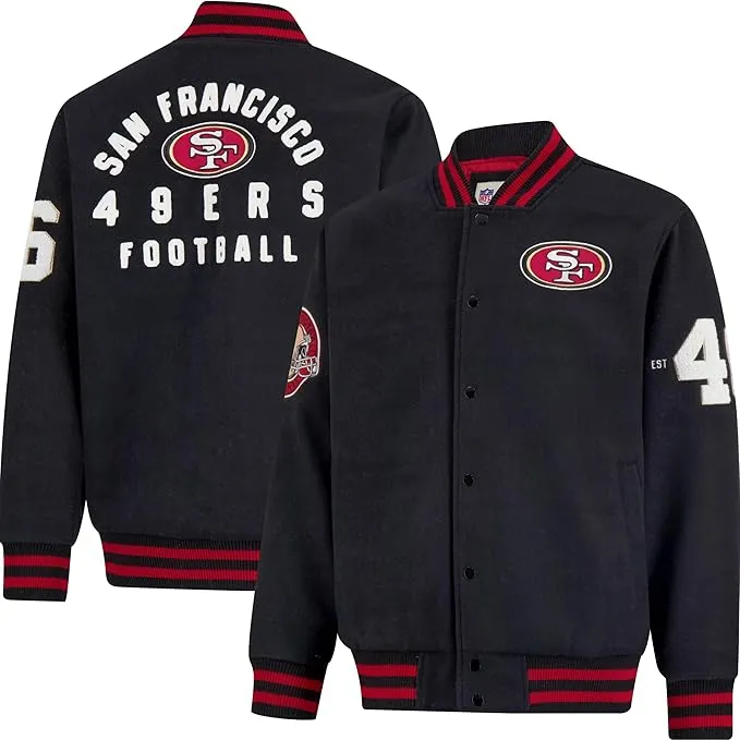 NFL Official Adults Classic Varsity Coaches Jacket Coat - Unisex|San Francisco 49ers