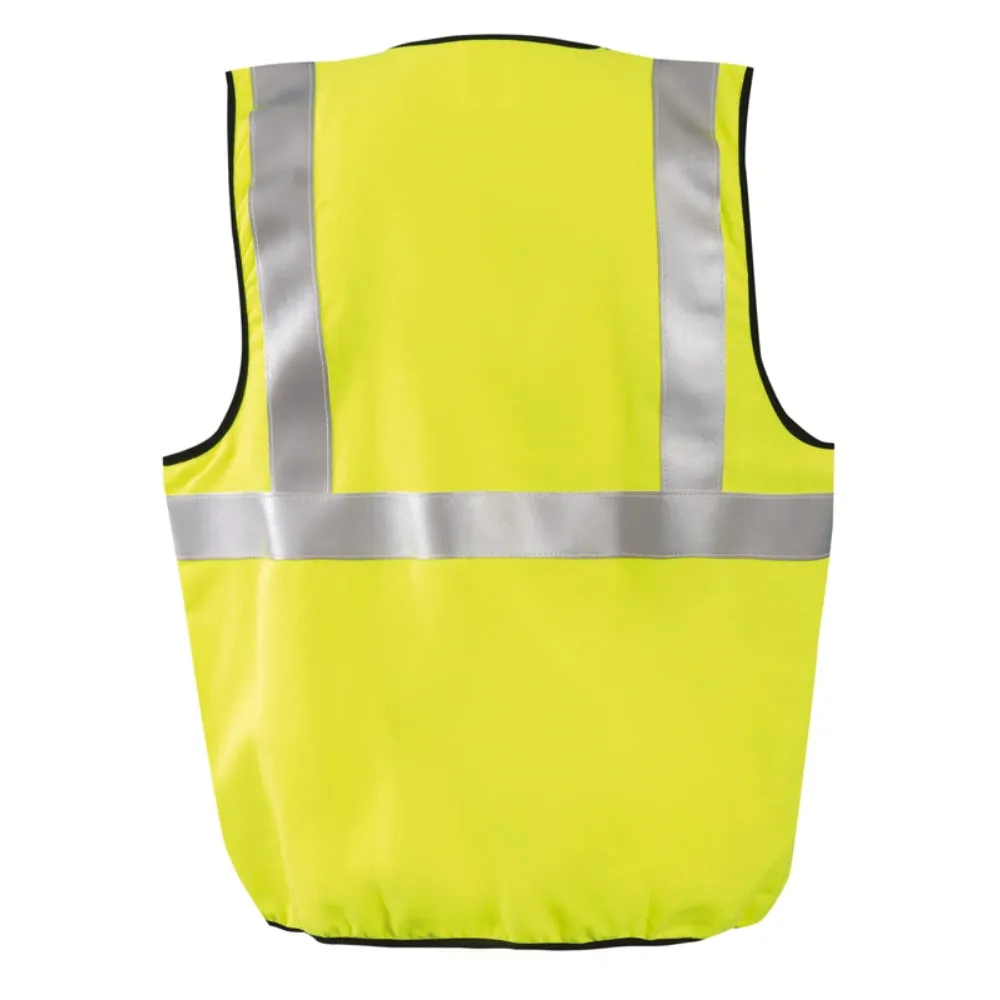 OccuNomix Type R Class 2 Premium Solid FR Safety Vest Yellow Orange - LUX-SSG/FR