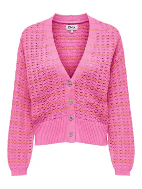 Onlasa Ls V-neck Cardigan Cc Cs Knt - Roze Dessin