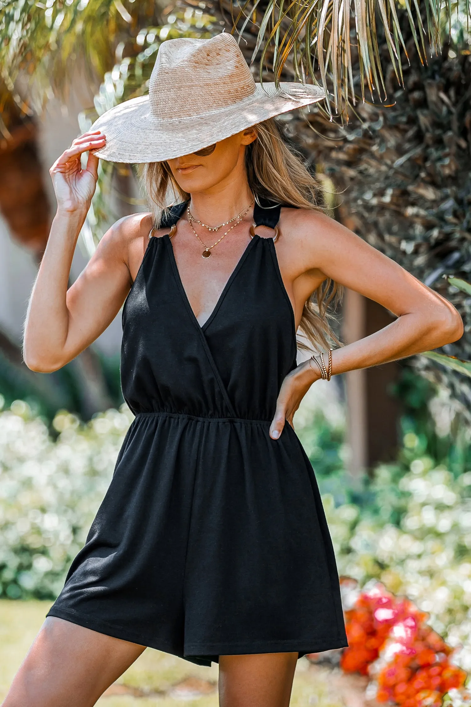 Onyx O-Ring Sleeveless Romper