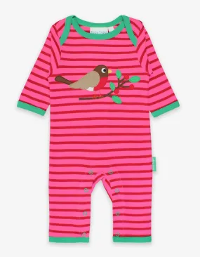 Organic Robin Applique Sleepsuit