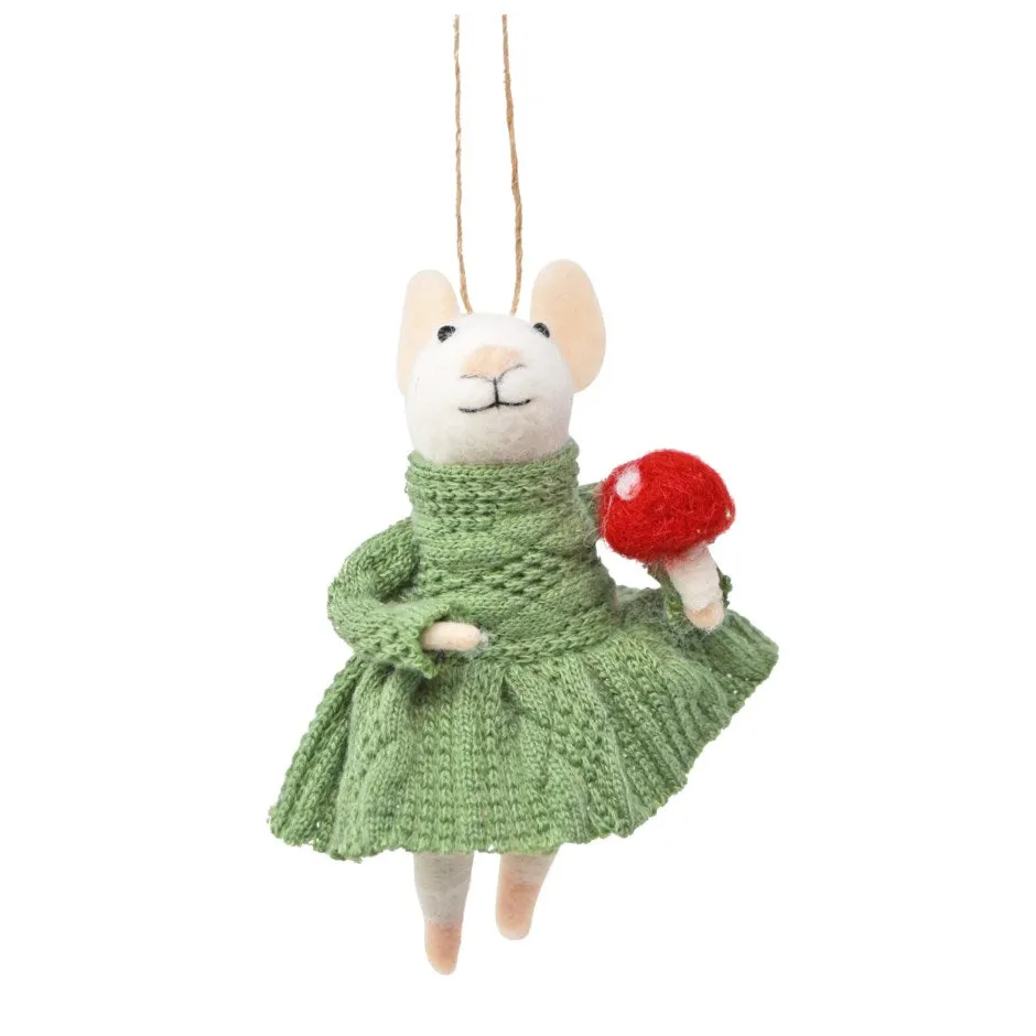 Ornament - Mouse in Green Dress