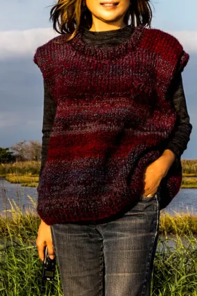 Oversized Hand-knit Vest