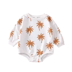 Palms Blanca - Palm Tree Cotton Sweatshirt Unisex Romper