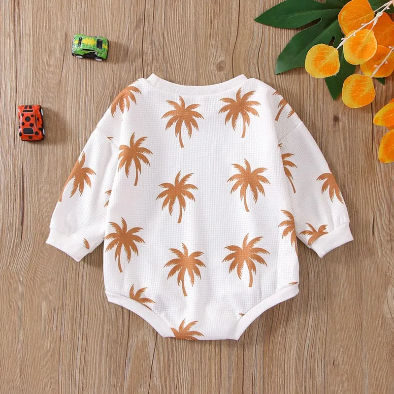 Palms Blanca - Palm Tree Cotton Sweatshirt Unisex Romper